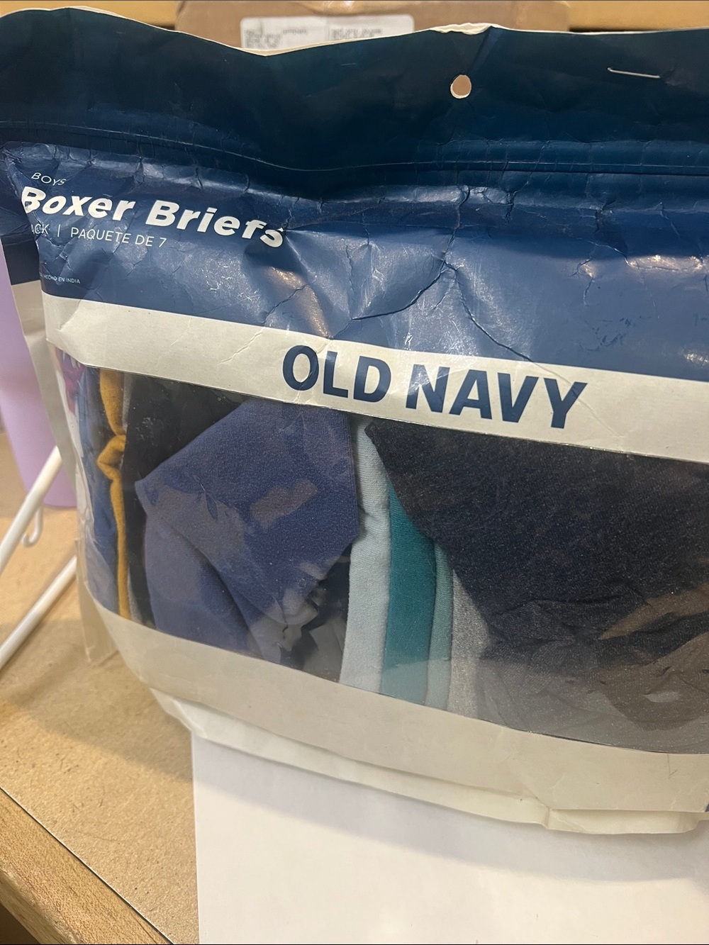 Old Navy Boys Multi-Color Boxer Briefs Pack - Navy, Teal, Gray, Mustard